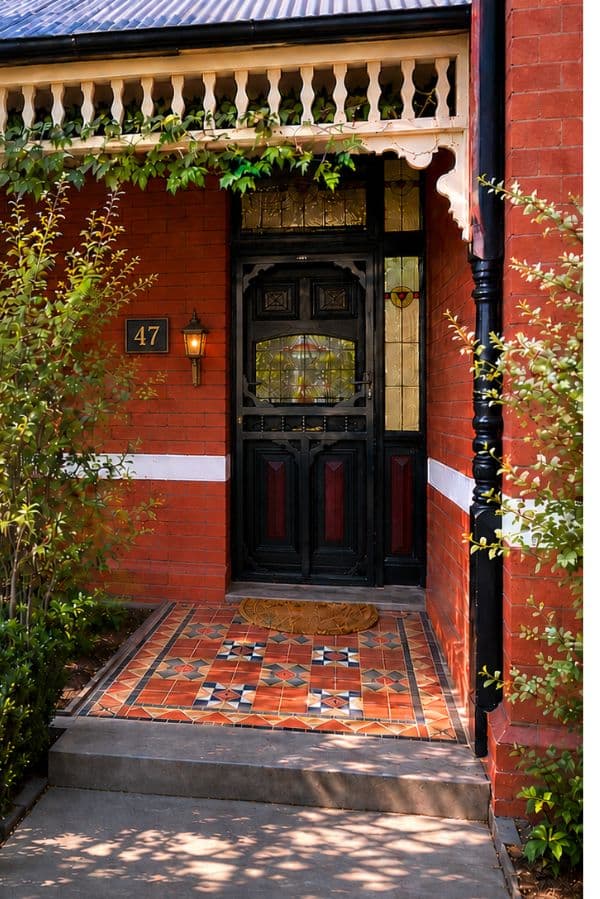 Armadale Steel Security Door on red brick heritage style house